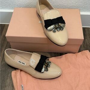 NWT Miu Miu Women's Vernice Loafers 36